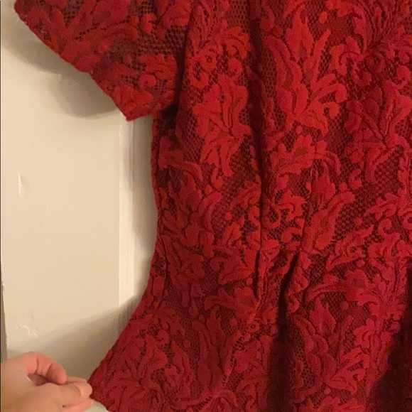 Red Lace Blouse - Picture 3 of 5